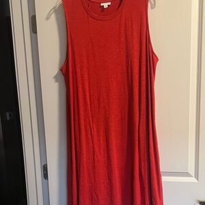 J Jill Beautiful Sleeveless Orange Red Dress with pockets very comfortable